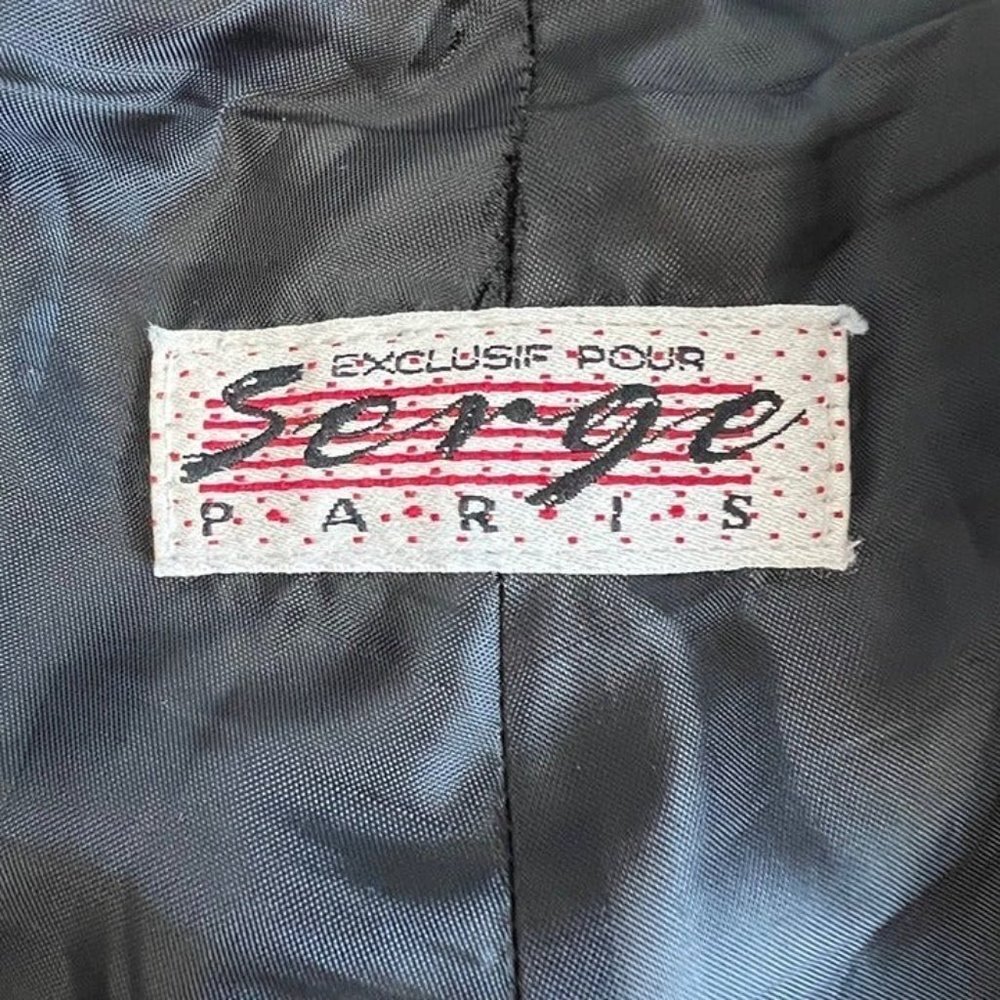 Vintage Serge Black Leather Straight Leg Pants SIze 10 - Picture 9 of 12